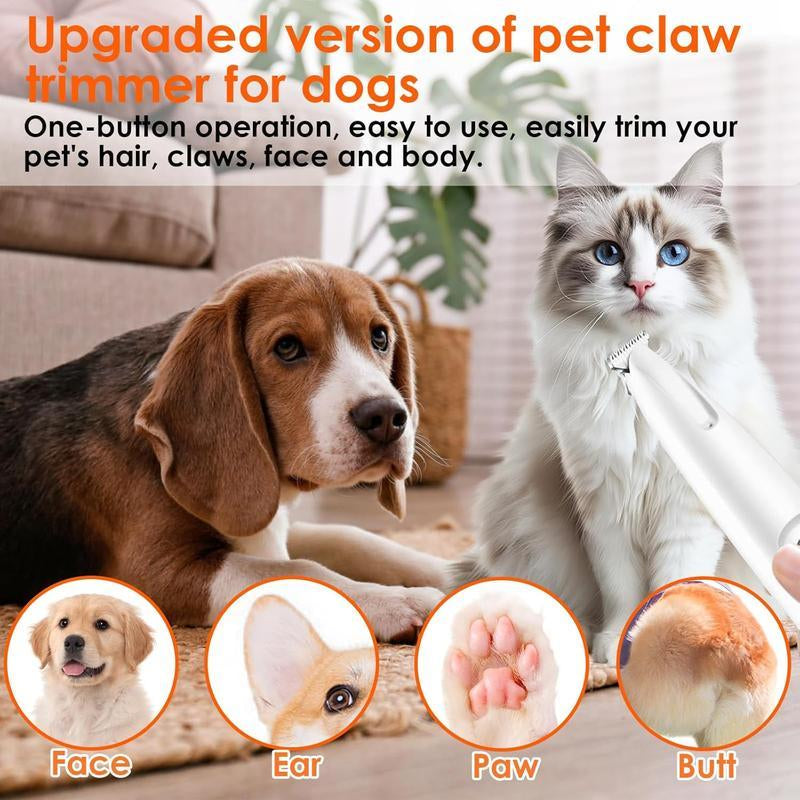 Rechargeable Pet Hair Trimmer Kit, 1 Count Pet Grooming Clipper with LED Light, High Quality Trimmer, Pet Multi-Part Clipper for Dogs & Cats, Pet Grooming Tool, Pet Care, Hair Trimmer Set