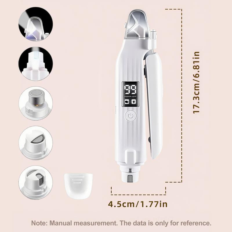 PET Dog CAT Nail Grinder and Clipper Electric Rechargeable Pet Nail Trimmer 2 in 1 Pet Cat Nail Polisher Grinding with LED Ultra Quiet Suitable for Trimming Toes and Claws of Dogs & Cats of All Sizes,Cordless Electric Grooming Tools