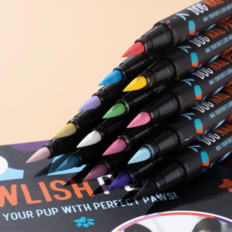 Dog Nail Polish Pens Quick Dry - Pet Nail Polish for Dogs or Cats, Easy Application, Fast Dry - Great Girl Dog Accessories, Puppy Nail Pawlish Set