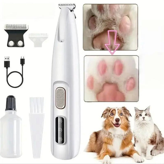 Rechargeable Pet Hair Trimmer Kit, 1 Count Pet Grooming Clipper with LED Light, High Quality Trimmer, Pet Multi-Part Clipper for Dogs & Cats, Pet Grooming Tool, Pet Care, Hair Trimmer Set