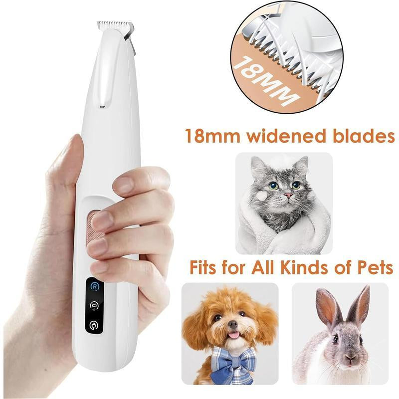 Rechargeable Pet Hair Trimmer Kit, 1 Count Pet Grooming Clipper with LED Light, High Quality Trimmer, Pet Multi-Part Clipper for Dogs & Cats, Pet Grooming Tool, Pet Care, Hair Trimmer Set